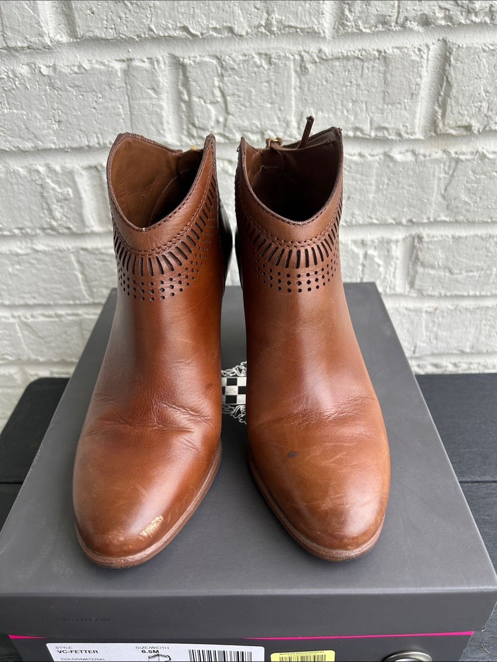 Vince Camuto Brown Leather Ankle Boots